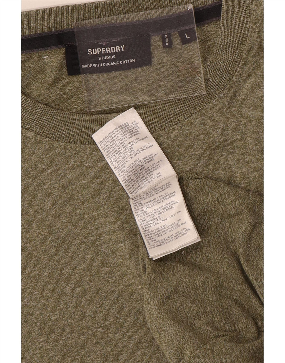 Superdry T-shirt top til mænd, stor Khaki Flecked Bomuld