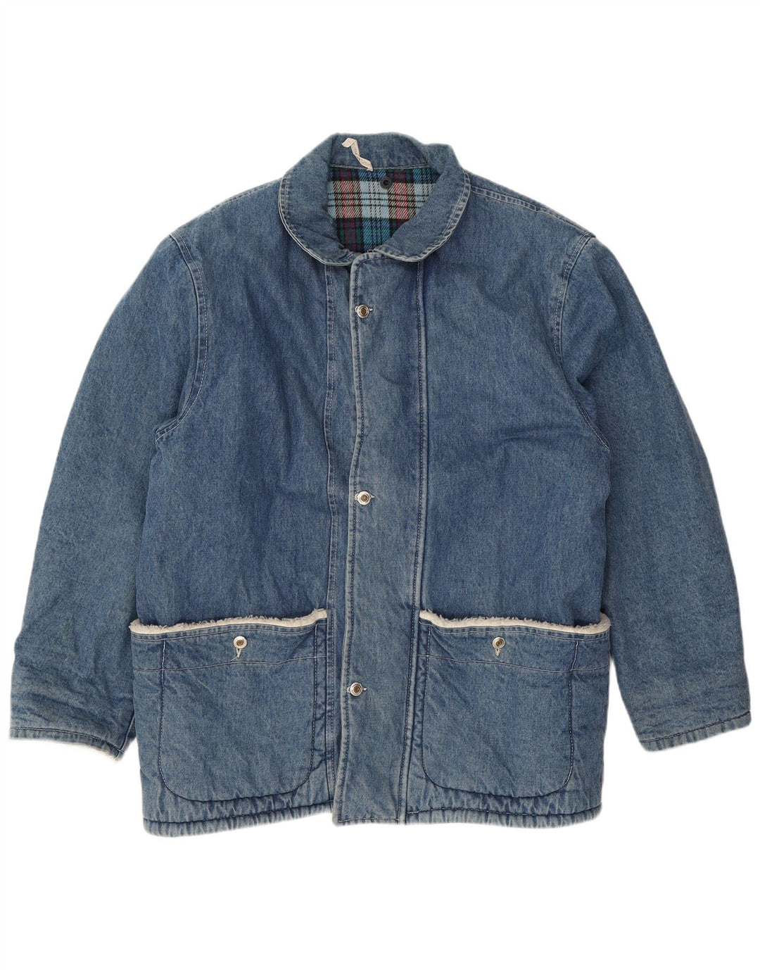 Wampum Herre Denim Coat UK 40 Large Blue Cotton