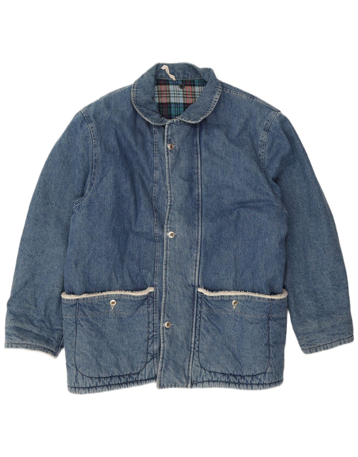Wampum Herre Denim Coat UK 40 Large Blue Cotton