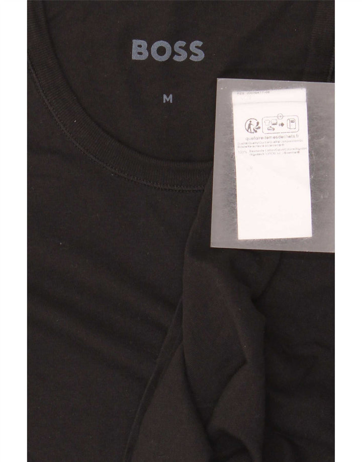 Hugo Boss Herre T-Shirt Top Medium Sort Bomuld