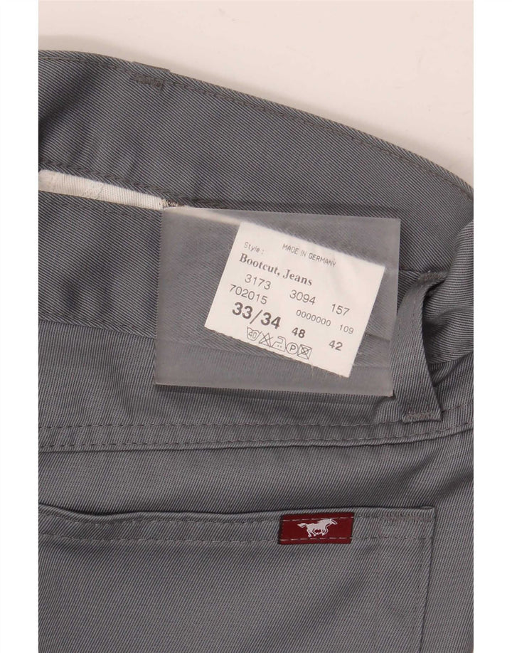 Mustang Herre Bootcut Casual Bukser W33 L34 Grå Polyester