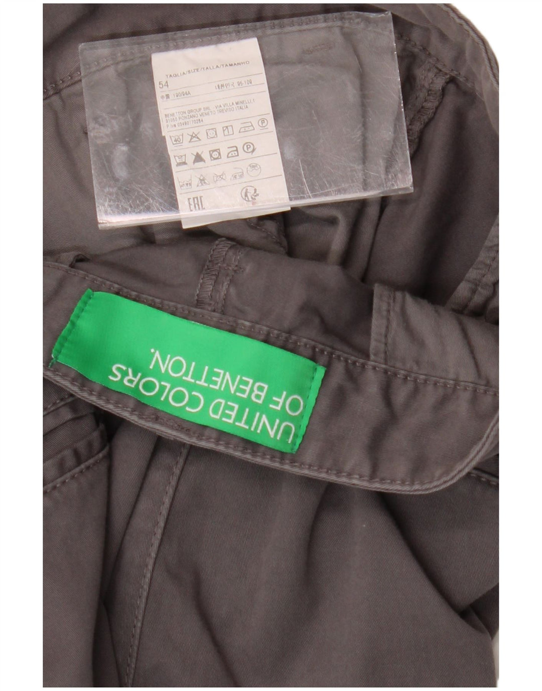 BENETTON Herre Chino Shorts IT 54 2XL W42 Grå Bomuld