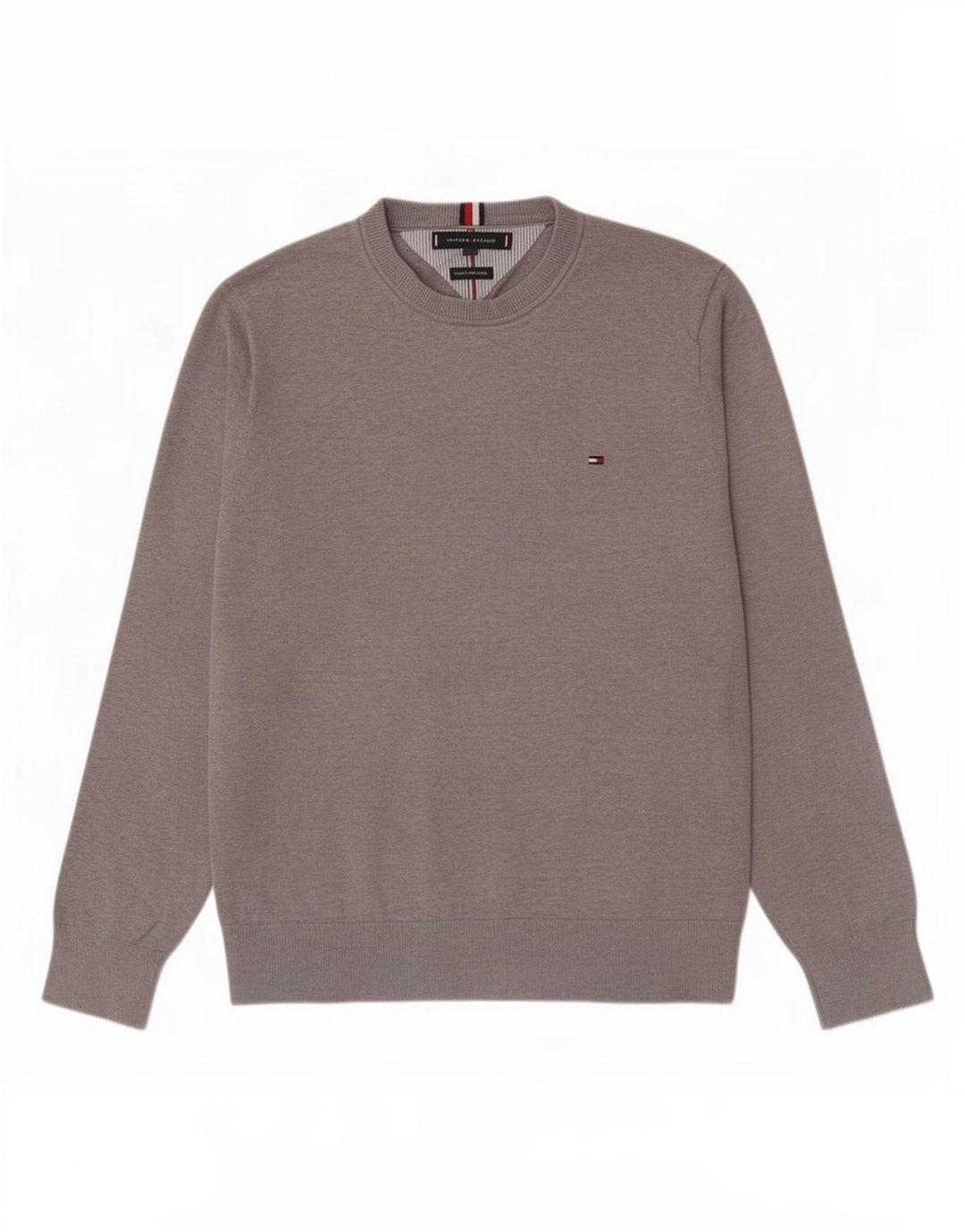 Tommy Hilfiger Herre Crew Neck Jumper Sweater Medium Grå Bomuld