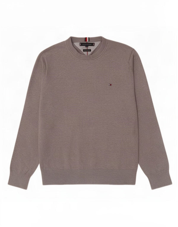 Tommy Hilfiger Herre Crew Neck Jumper Sweater Medium Grå Bomuld