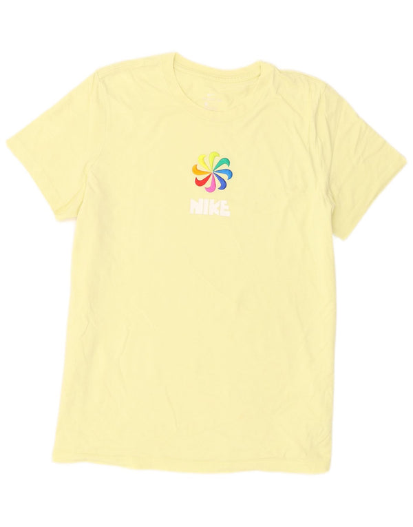 Nike Womens Graphic T-Shirt Top UK 18 XL Yellow Cotton