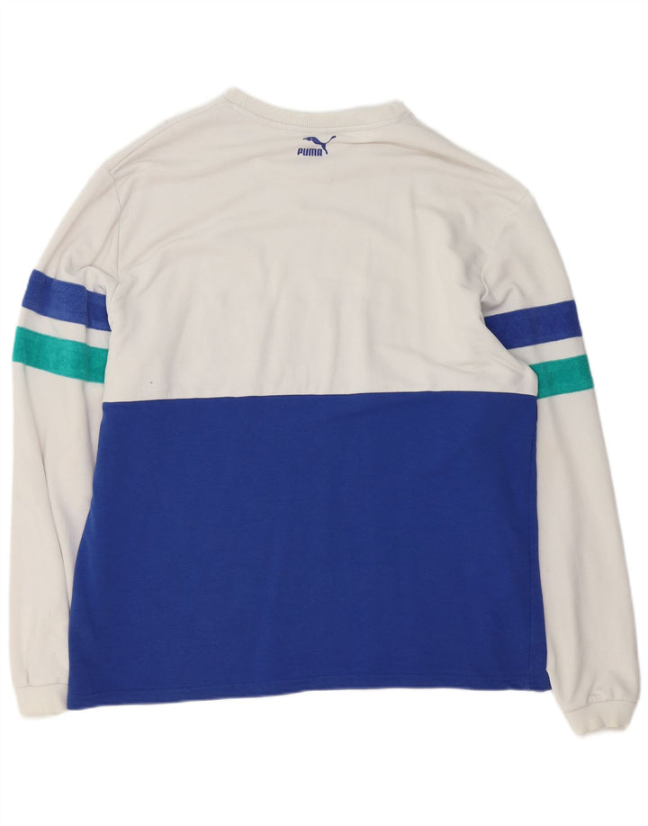Puma Herre Grafisk Top Langærmet XL Blå Colourblock Bomuld