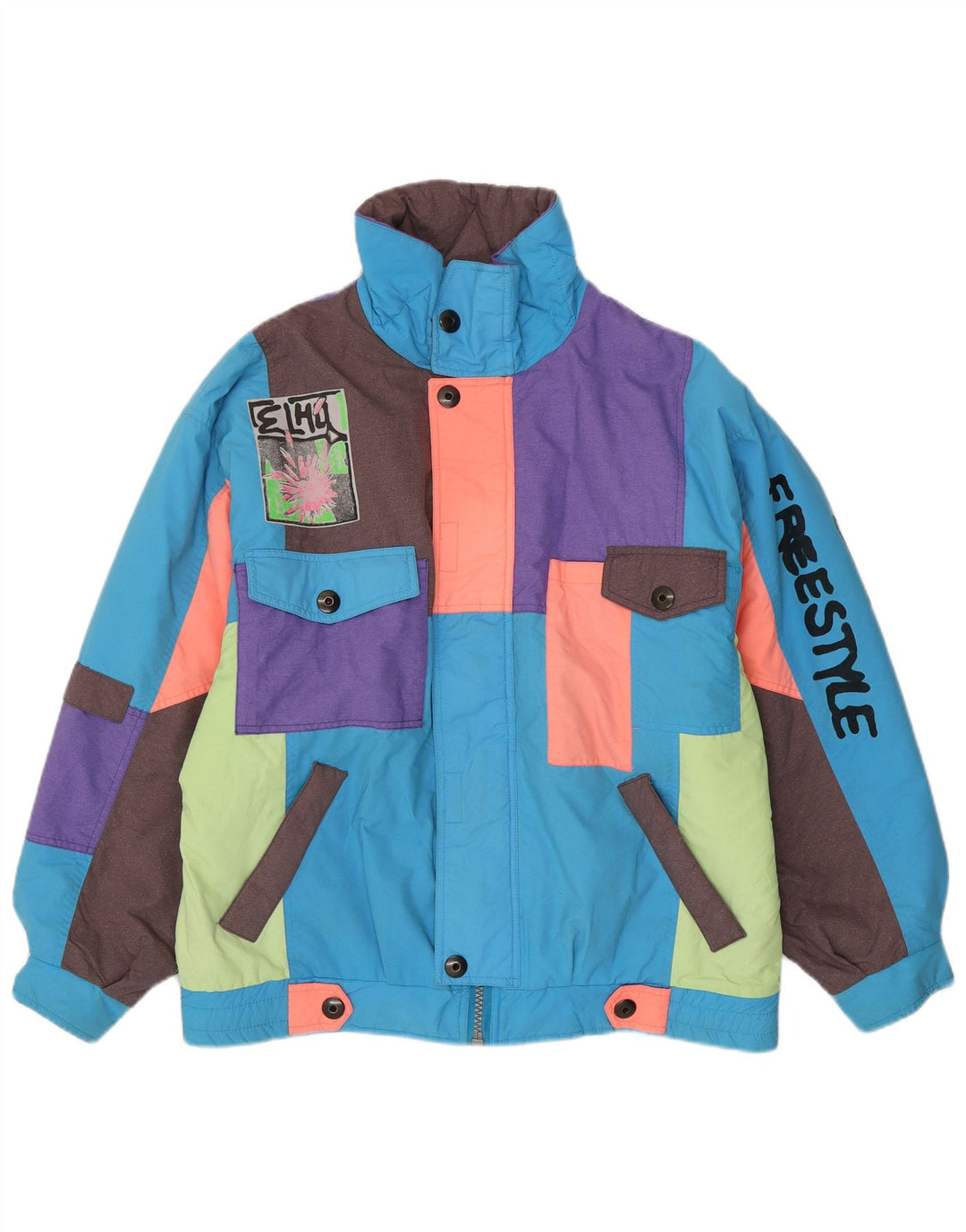 Elho Herre Grafisk Skijakke XL Blå Colourblock
