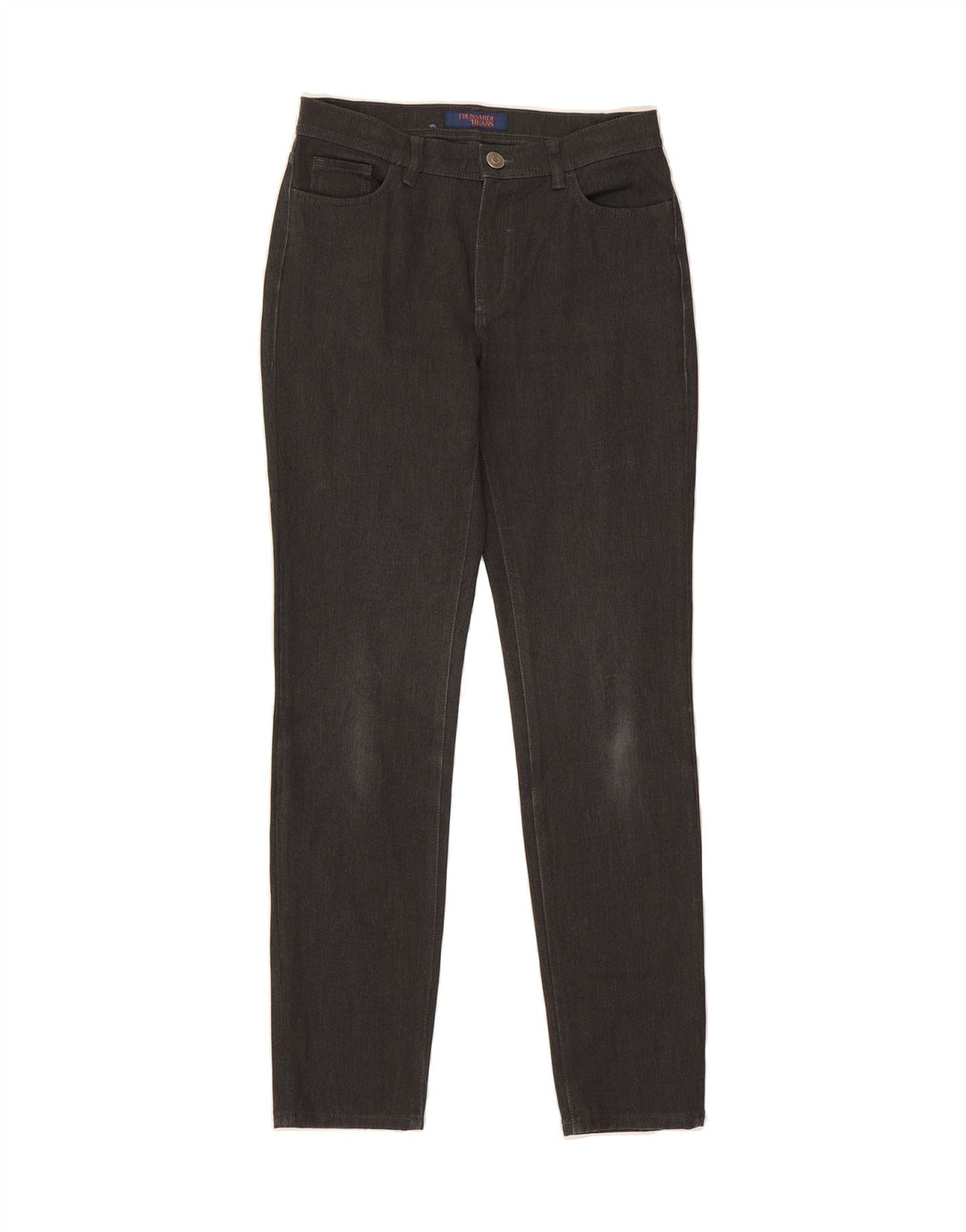 TRUSSARDI Womens Slim Casual Trousers W29 L30 Grey Polyester Vintage Trussardi and Second-Hand Trussardi from Messina Hembry 