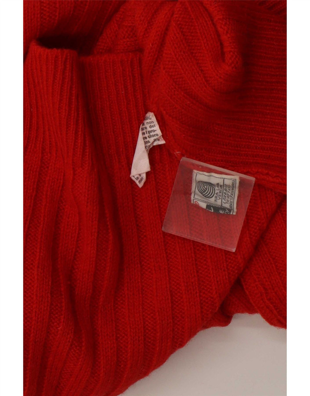 Vintage Dame Roll Neck Jumper Sweater UK 12 Medium Red Wool