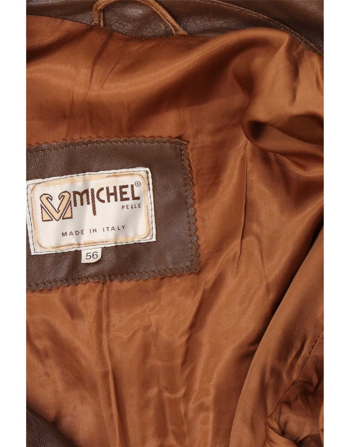 Michel Herre Læderjakke IT 56 3XL Brun