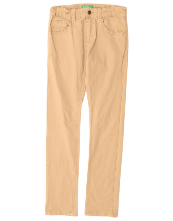 Benetton Boys Slim Casual Bukser 11-12 år XL W25 L28 Beige Bomuld