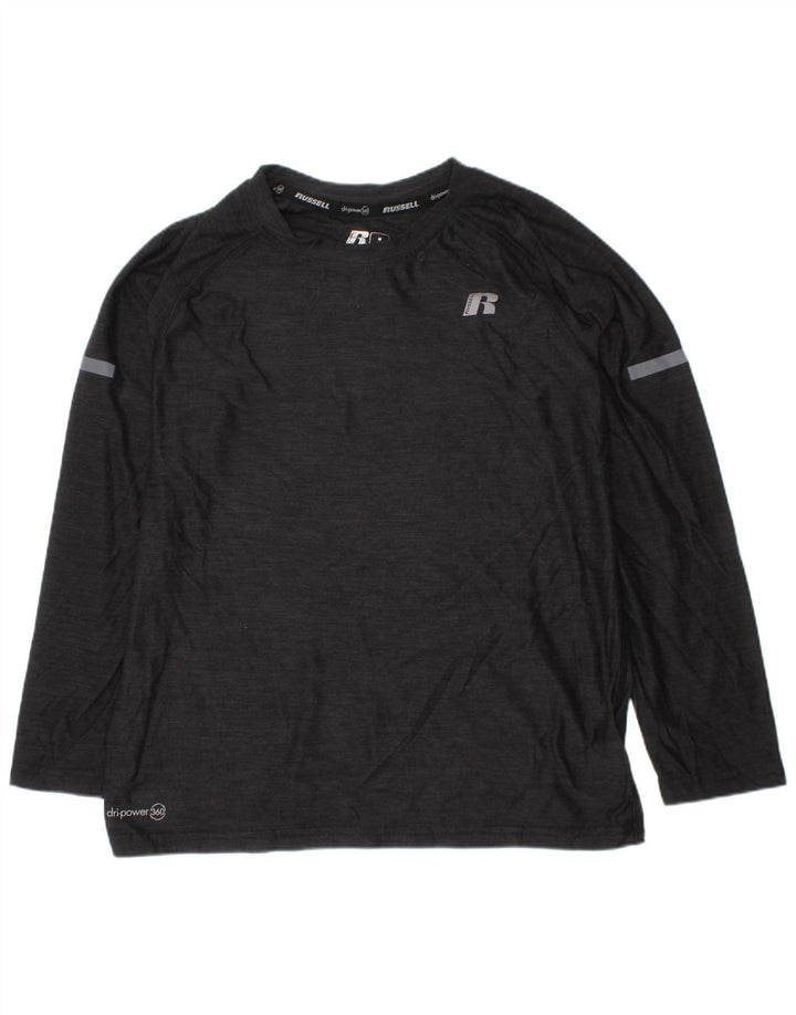 Russell Athletic Boys Dri-Power Top Langærmet 7-8 år Medium Sort