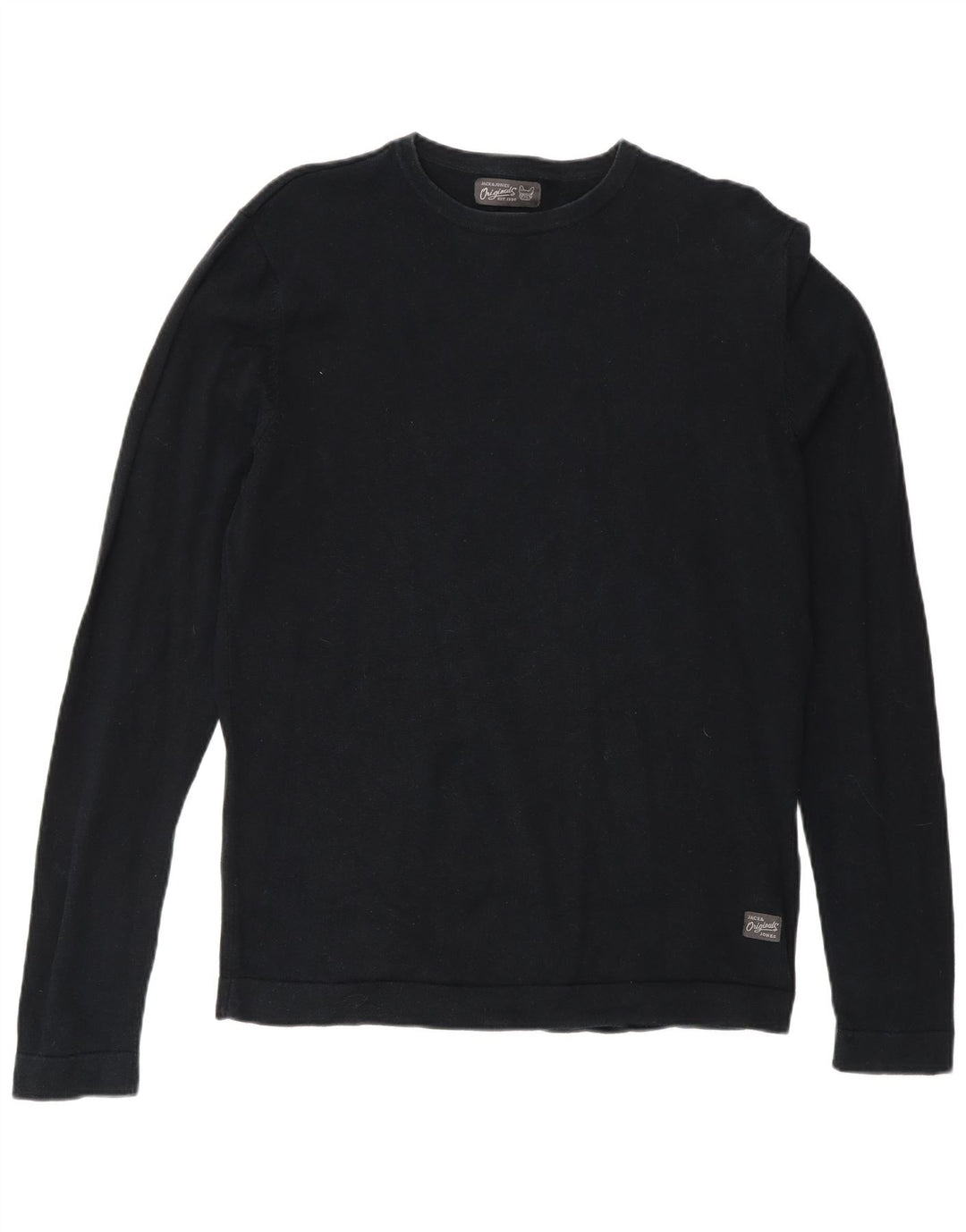 Jack & Jones Herre sweater med rund hals, lille sort bomuld