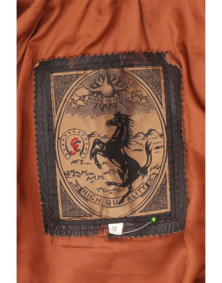 Vintage læderjakke til kvinder UK 14 Medium Sort