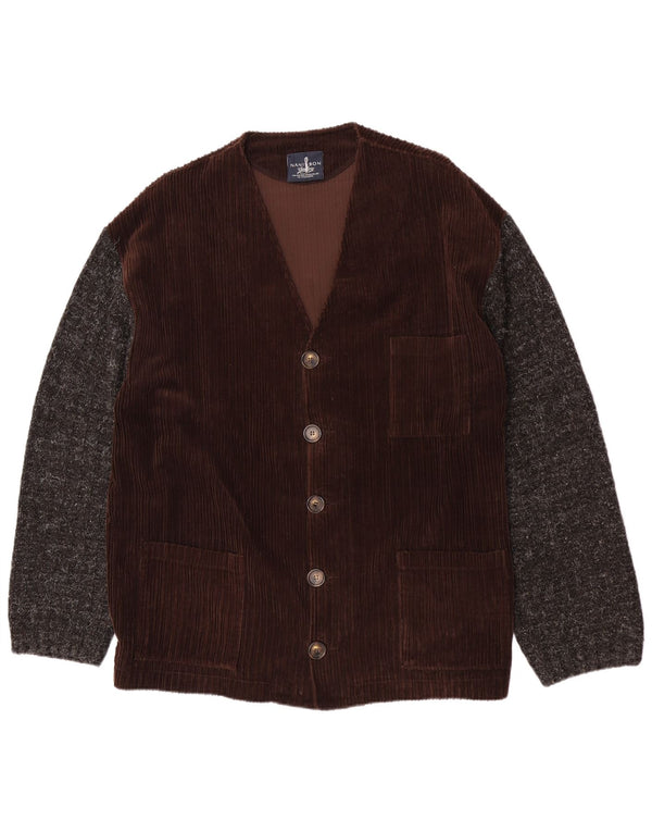 NANI BON Herre fløjlsjakke UK 52 XL Brun Colourblock Bomuld