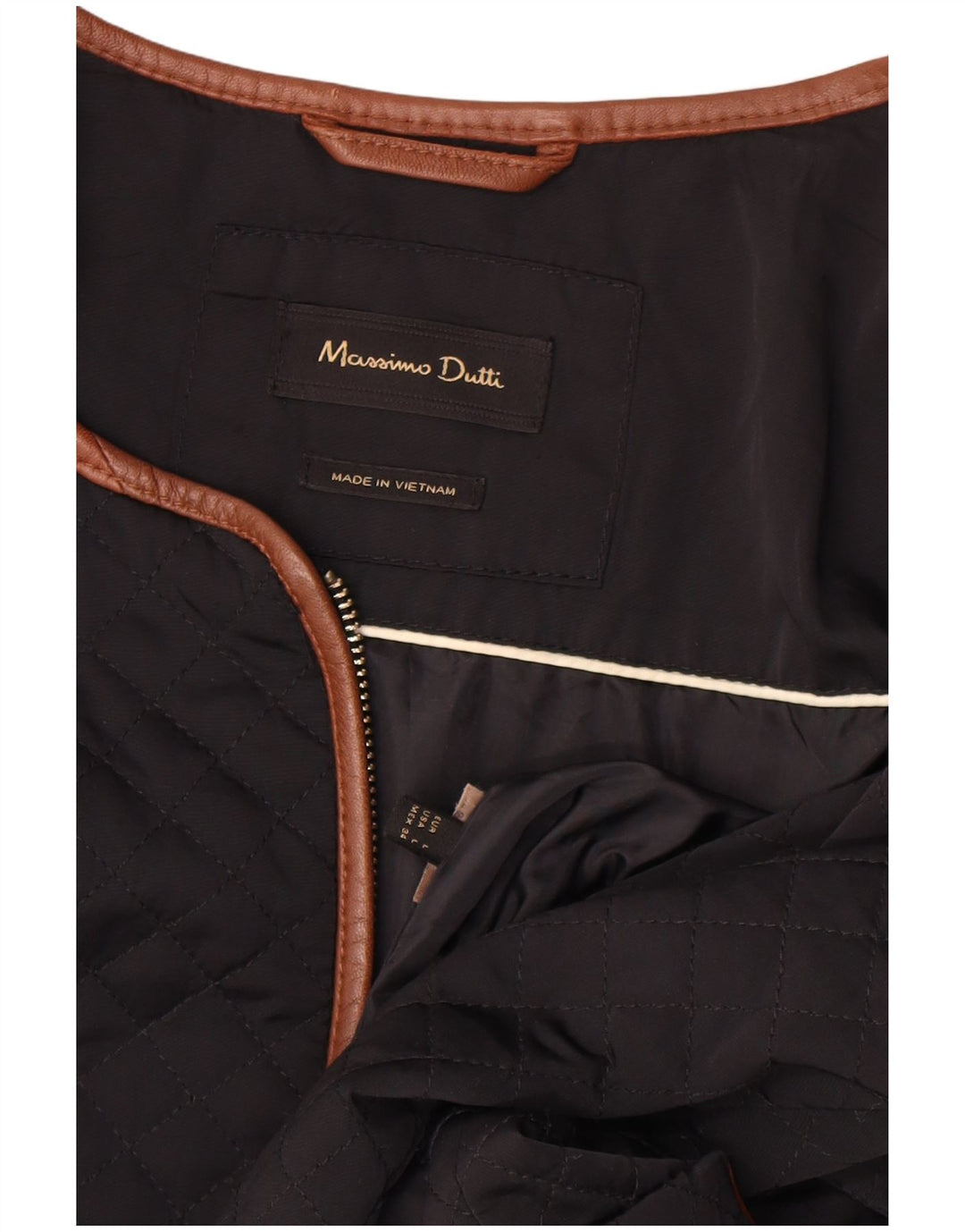 Massimo Dutti Dame Militær Quiltet Jakke UK 16 Large Navy Blue