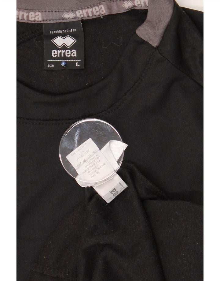 ERREA Mens Graphic Pullover Tracksuit Top Large Black Colourblock Vintage Errea and Second-Hand Errea from Messina Hembry 