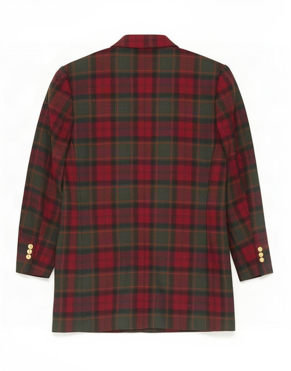 Marks & Spencer Dame St. Michael Blazer Jacket UK 12 Medium Rød Plaid