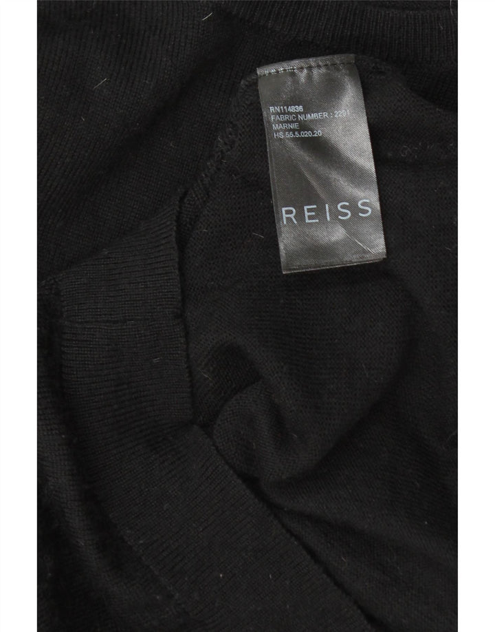 Reiss Dame Boat Neck Jumper Sweater UK 14 Medium Sort Uld