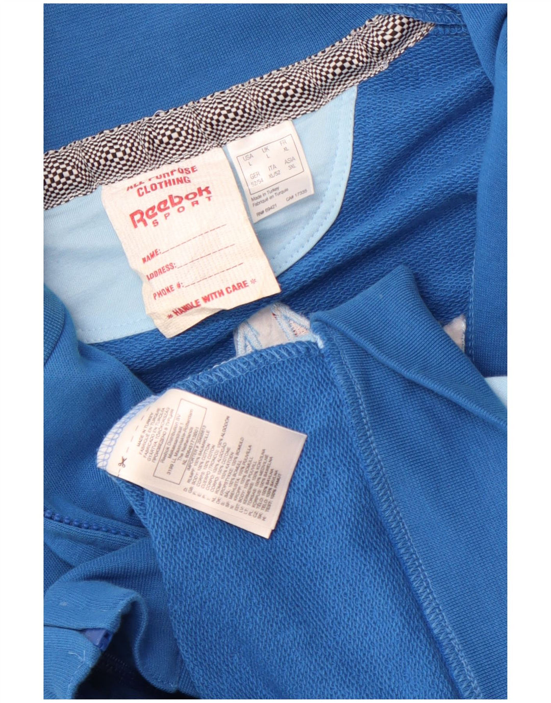 Reebok Herre grafisk træningsdragt Topjakke Stor Blå Colourblock Bomuld