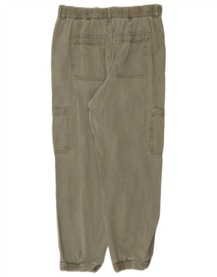 Marks & Spencer Dame Crop Cargo Bukser UK 12 Medium W30 L26 Khaki