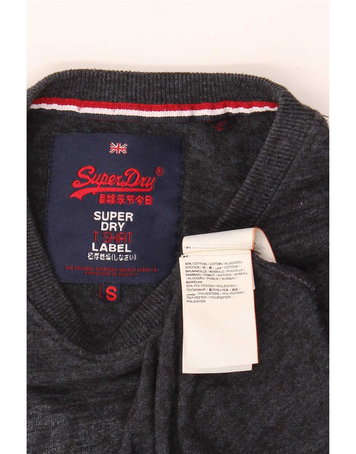 Superdry Grafisk T-shirt-top til mænd, lille grå flækket bomuld