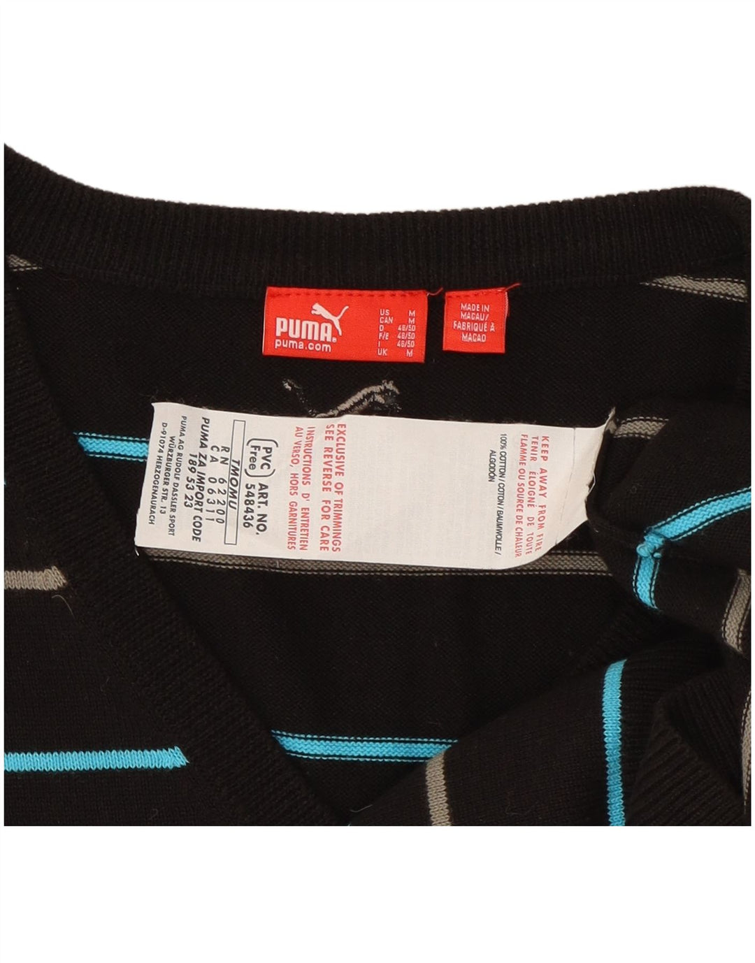 Puma herrevest tanktop mellem sort stribet bomuld