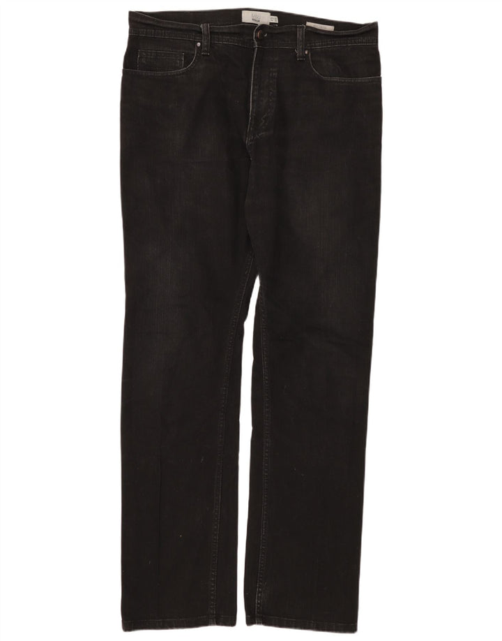 Marks & Spencer Herre Regular Straight Jeans W34 L33 Sort Bomuld
