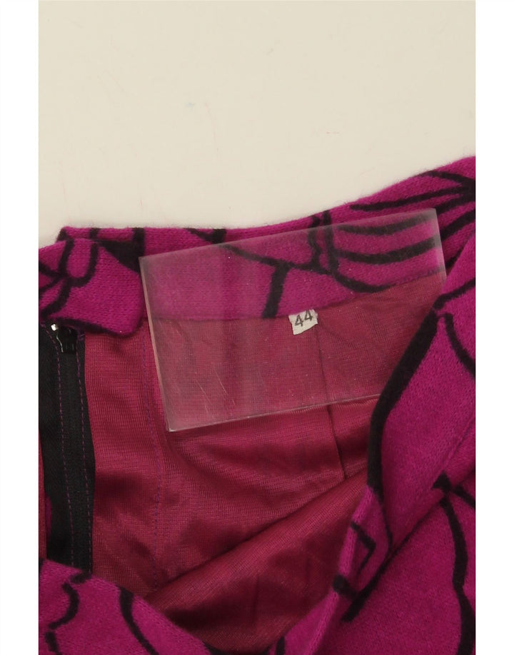 VINTAGE Womens Graphic Knit Straight Skirt IT 44 Medium W26  Pink
