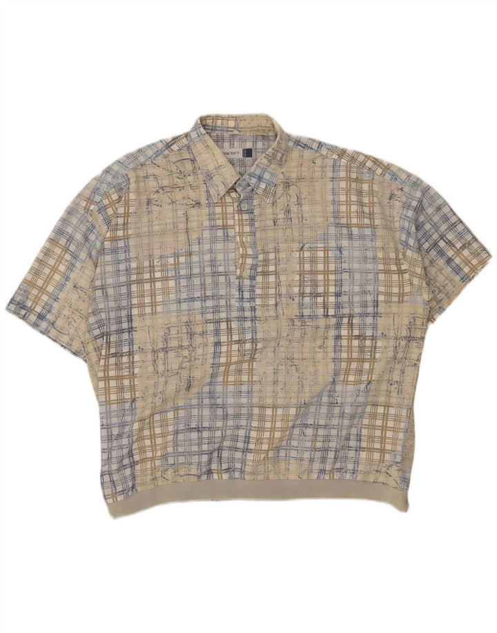 Concret Herre Kortærmet Pullover Shirt 2XL Beige Ternet