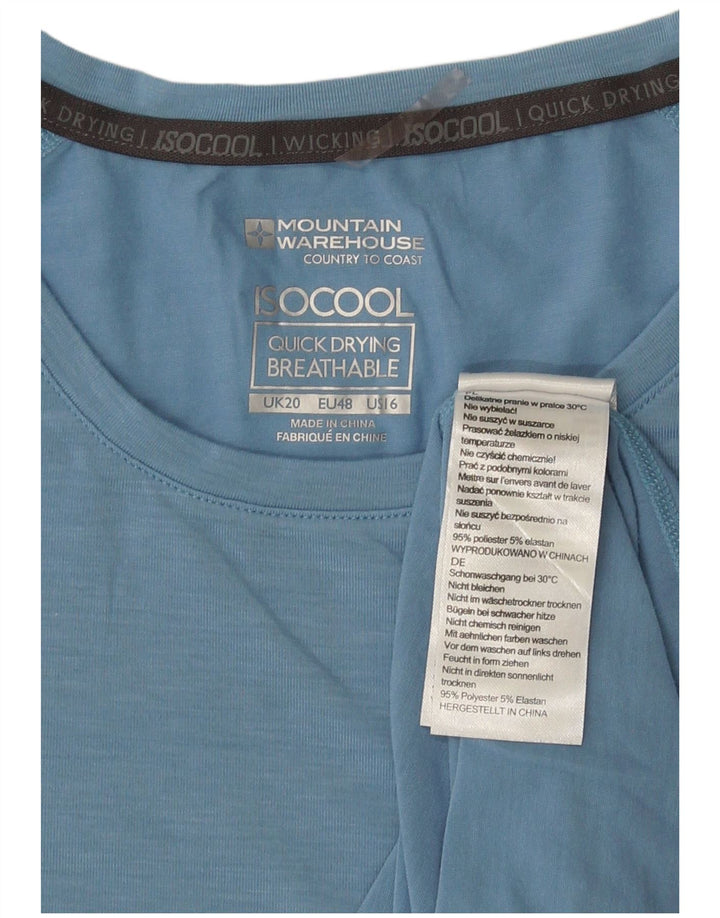 Mountain Warehouse Dame IsoCool T-Shirt Top UK 20 2XL Blå Polyester