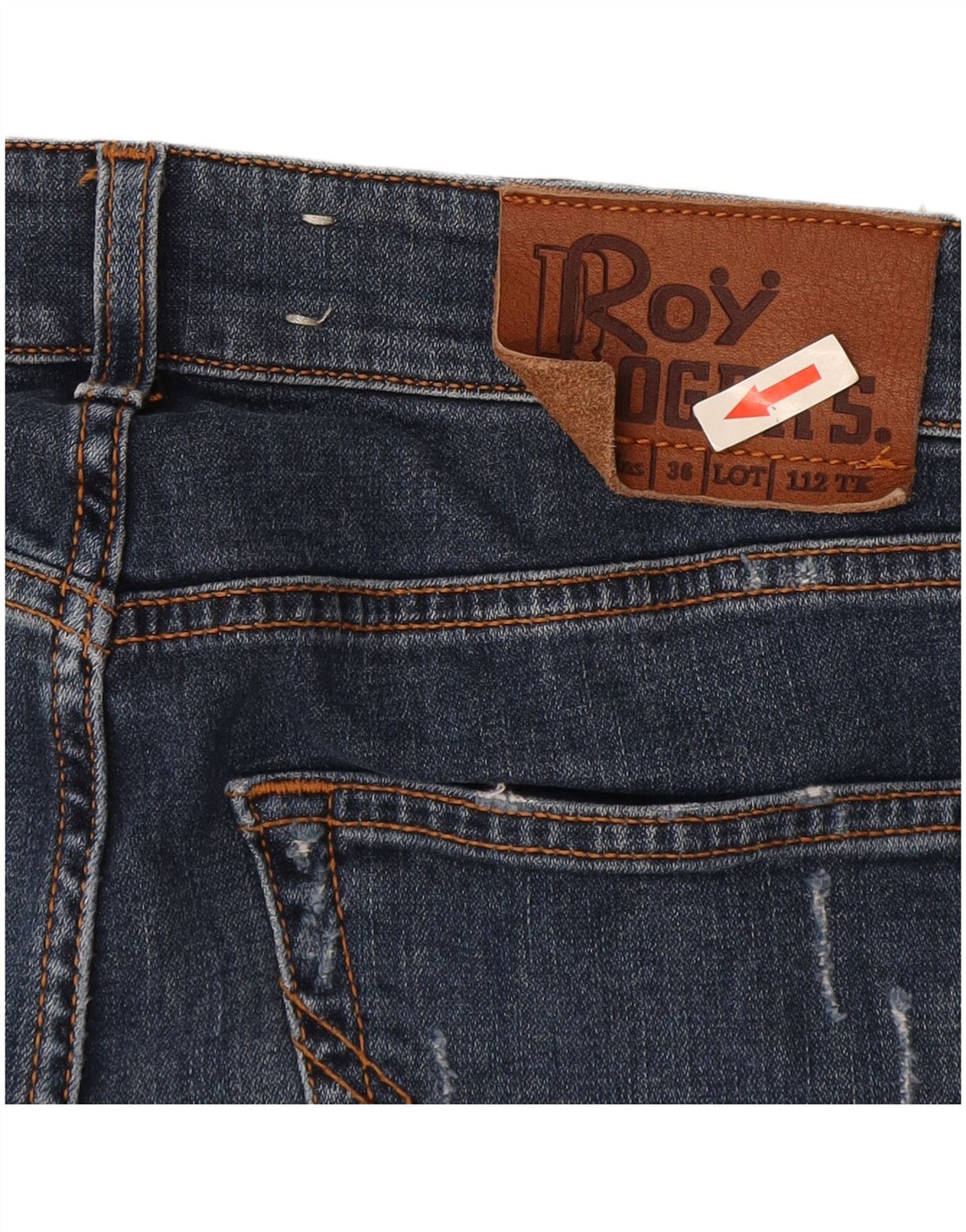 Roy Rogers Herre Distressed Slim Jeans W34 L29 Blå Bomuld