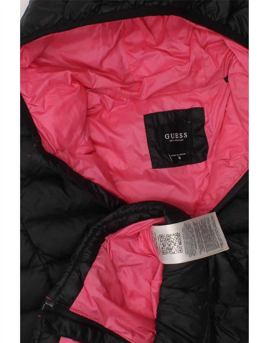 GUESS Girls Hooded Padded Jacket 7-8 Years Black Polyamide Vintage Guess and Second-Hand Guess from Messina Hembry 