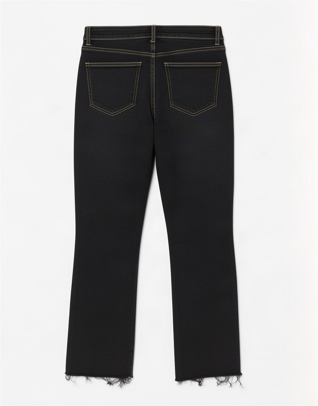 Zara Dame Crop Bootcut Jeans EU 42 Large W32 L26 Sort