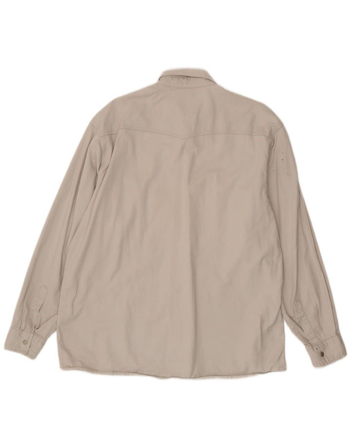 Vintage denimskjorte til mænd, stor beige