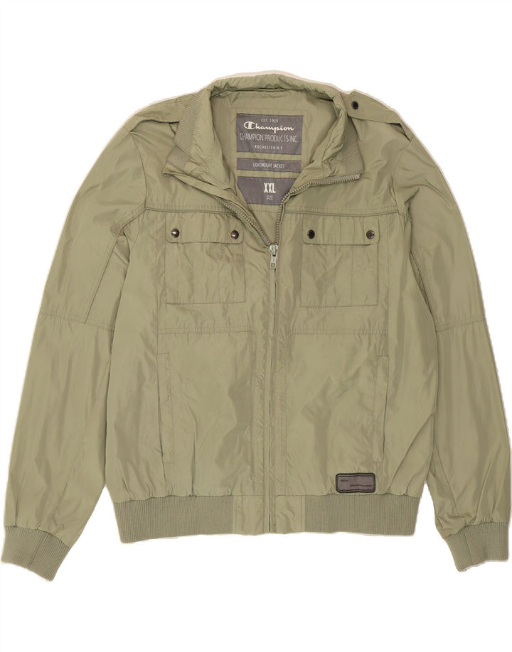 CHAMPION Mens Military Bomber Jacket UK 44 2XL Green Polyester Vintage Champion and Second-Hand Champion from Messina Hembry 