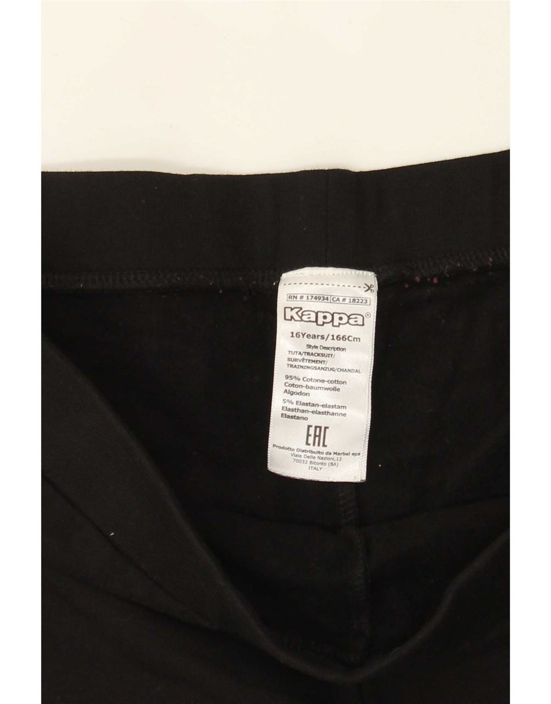 Kappa Girls Leggings 15-16 år Sort bomuld
