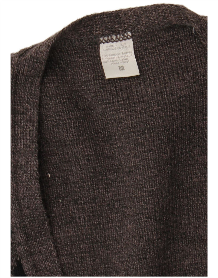 VINTAGE Herre cardigan sweater Medium Grey Argyle/Diamond Acryl