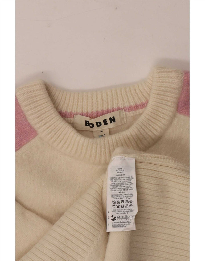 Boden Girls Crew Neck Jumper Sweater 8-9 År Medium White Colourblock
