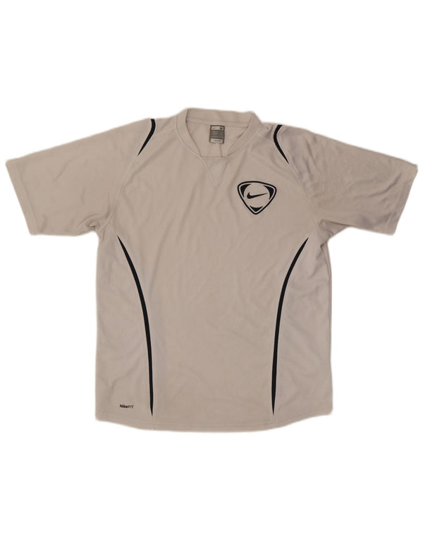 Nike Herre T-shirt Top UK 39/41 Medium White Polyester