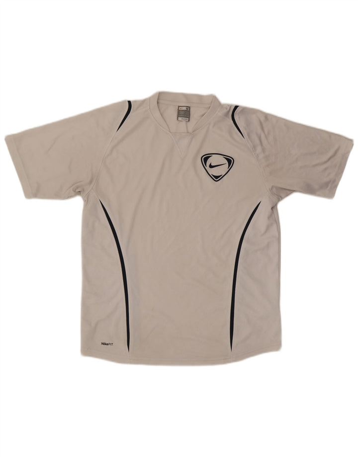 Nike Herre T-shirt Top UK 39/41 Medium White Polyester