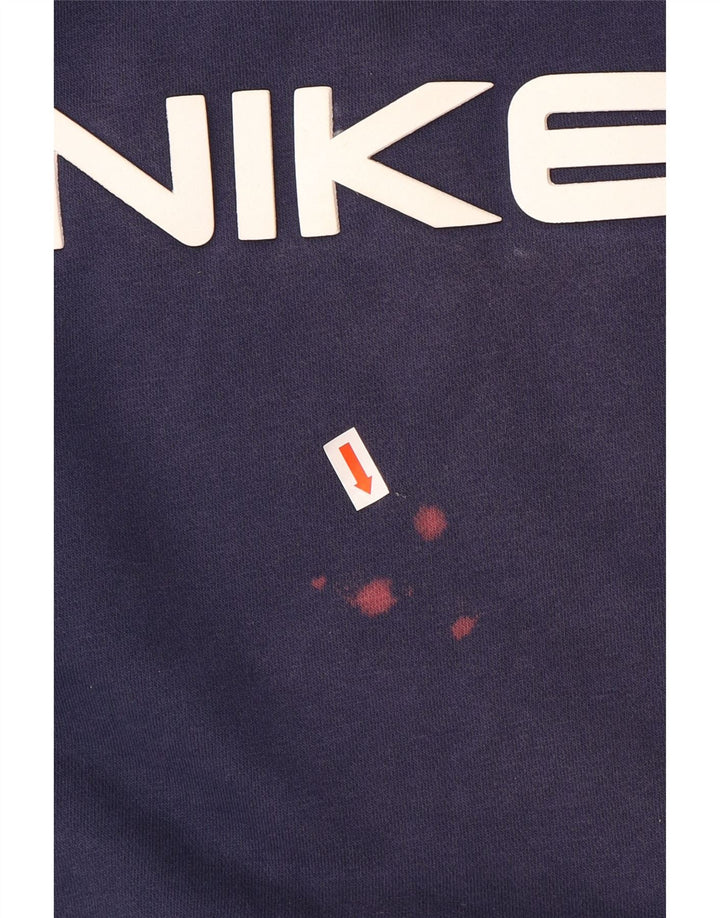 Nike grafisk sweatshirt til mænd, stor marineblå colourblock bomuld