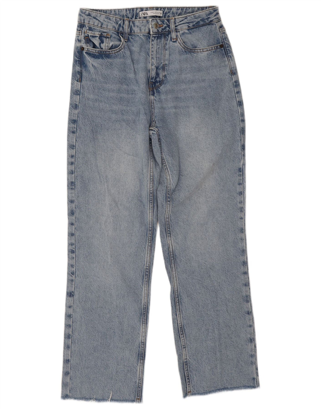 Zara Dame Straight Jeans EU 38 Small W28 L29 Blå Bomuld
