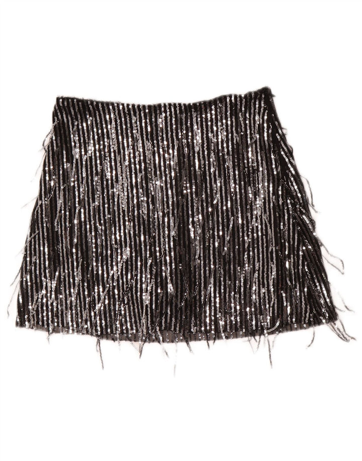 Zara Mini-nederdel til kvinder Small W26 sortstribet polyester