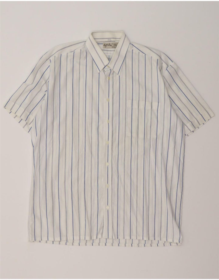 ANGELO LITRICO Kortærmet herreskjorte str. 41 Medium Hvidstribet