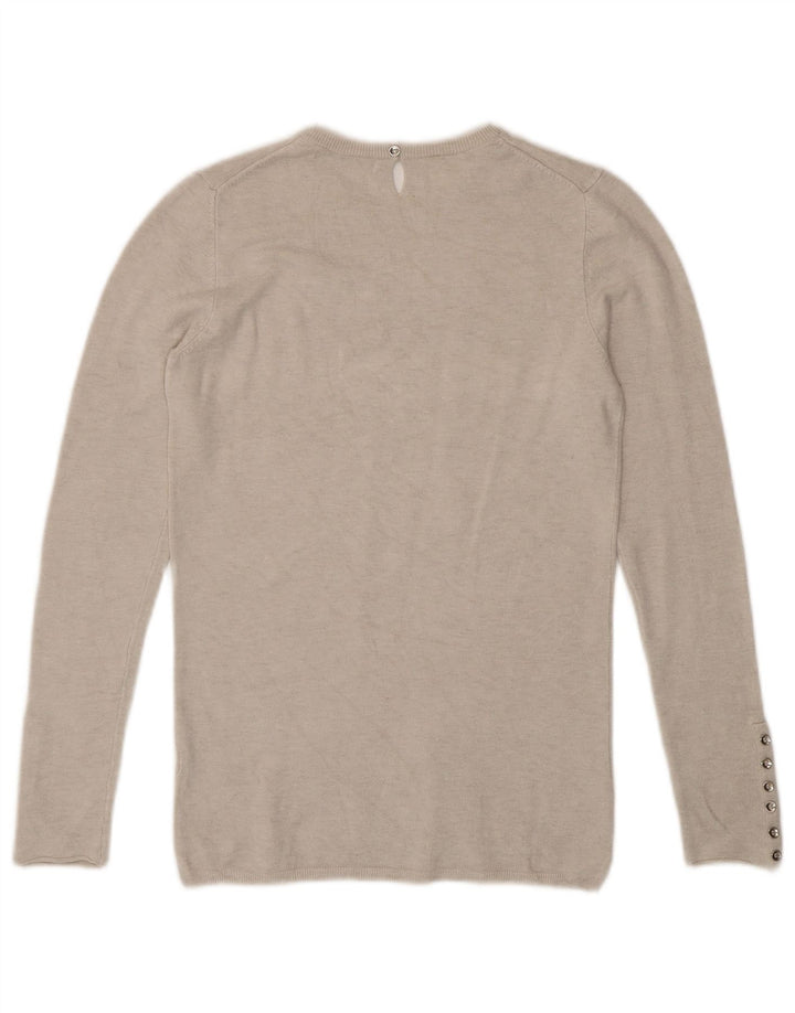 ZARA Womens Crew Neck Jumper Sweater UK 12 Medium Grey