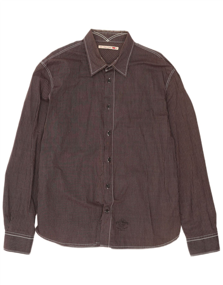 Levi's herreskjorte XL brun nålestribet bomuld