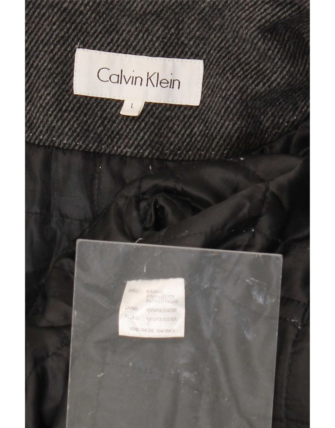 Calvin Klein Herre Utility Jacket UK 40 Large Grey Pinstripe Wool