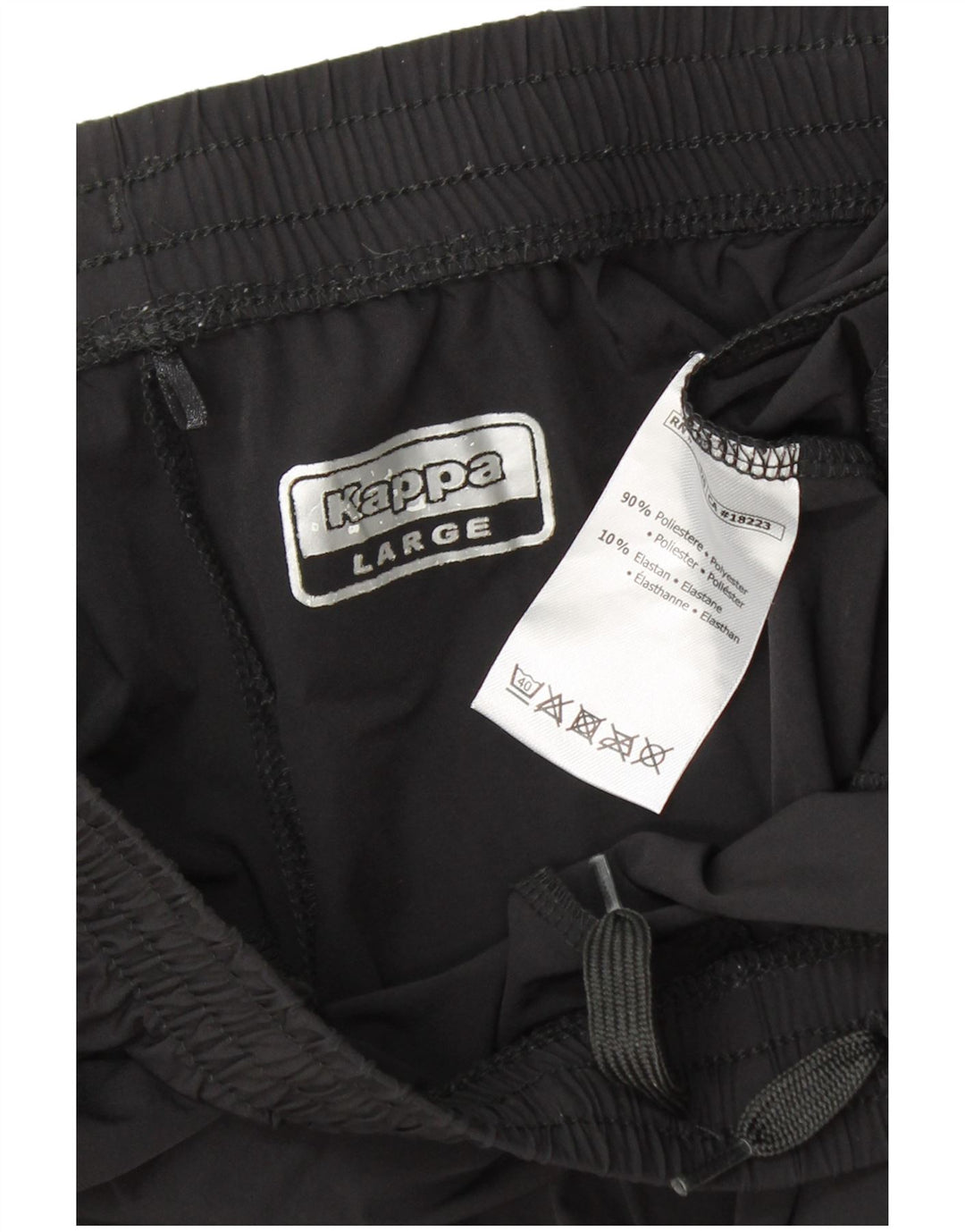 KAPPA Grafiske sportsshorts til mænd, store sorte polyester