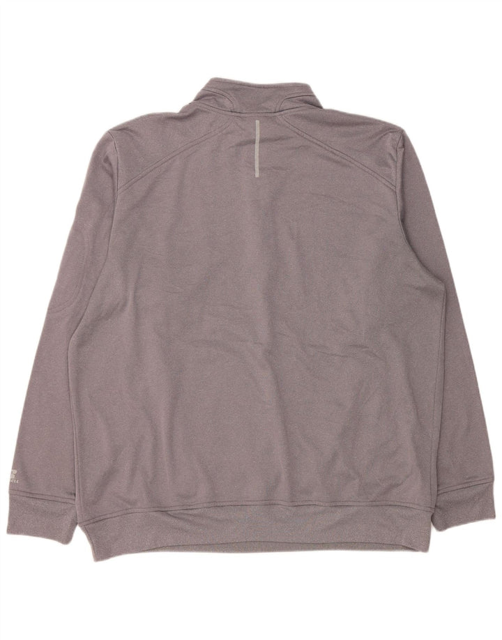Russell Athletic Herre Zip Neck Sweatshirt Jumper XL Grå